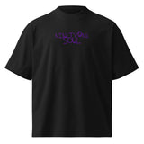 525,000 Oversized T-Shirt — Purple print, front