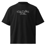 STAY ALIVE oversized t-shirt in black, front view
