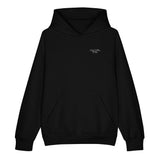 STAY ALIVE heavyweight hoodie in black, front view